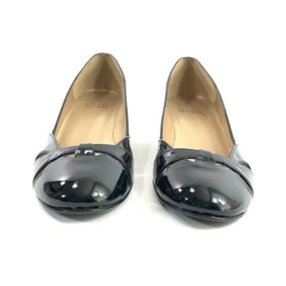 Stuart Weitzman Wedge Patent Leather Closed Toe Shoes Dark Green 6.5 - Picture 4 of 11